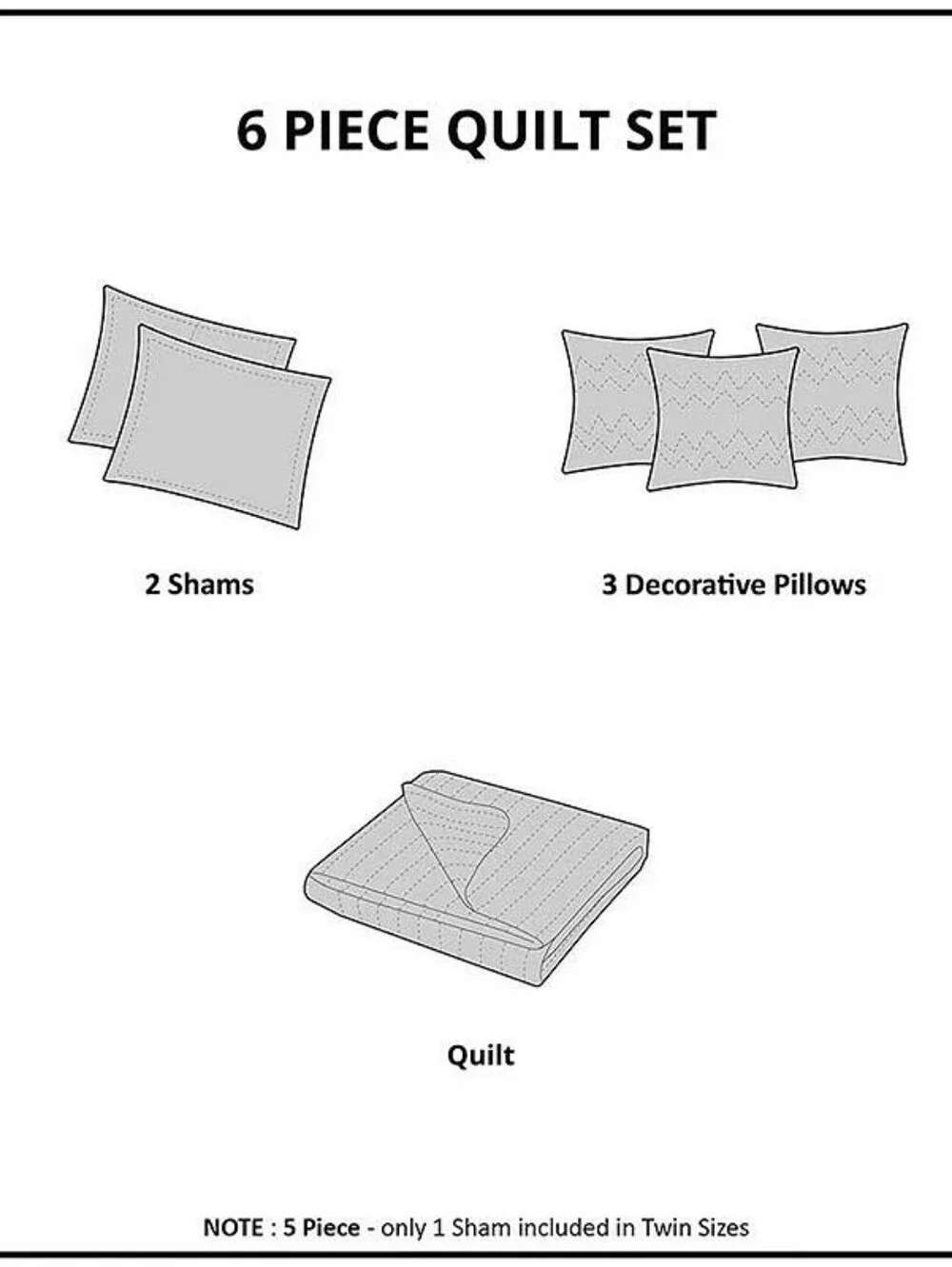 Madison Park Brianna Cotton 6-Piece King/Cal King Quilt Set